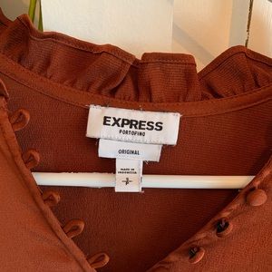 EXPRESS- Brown/Rust blouse- Small